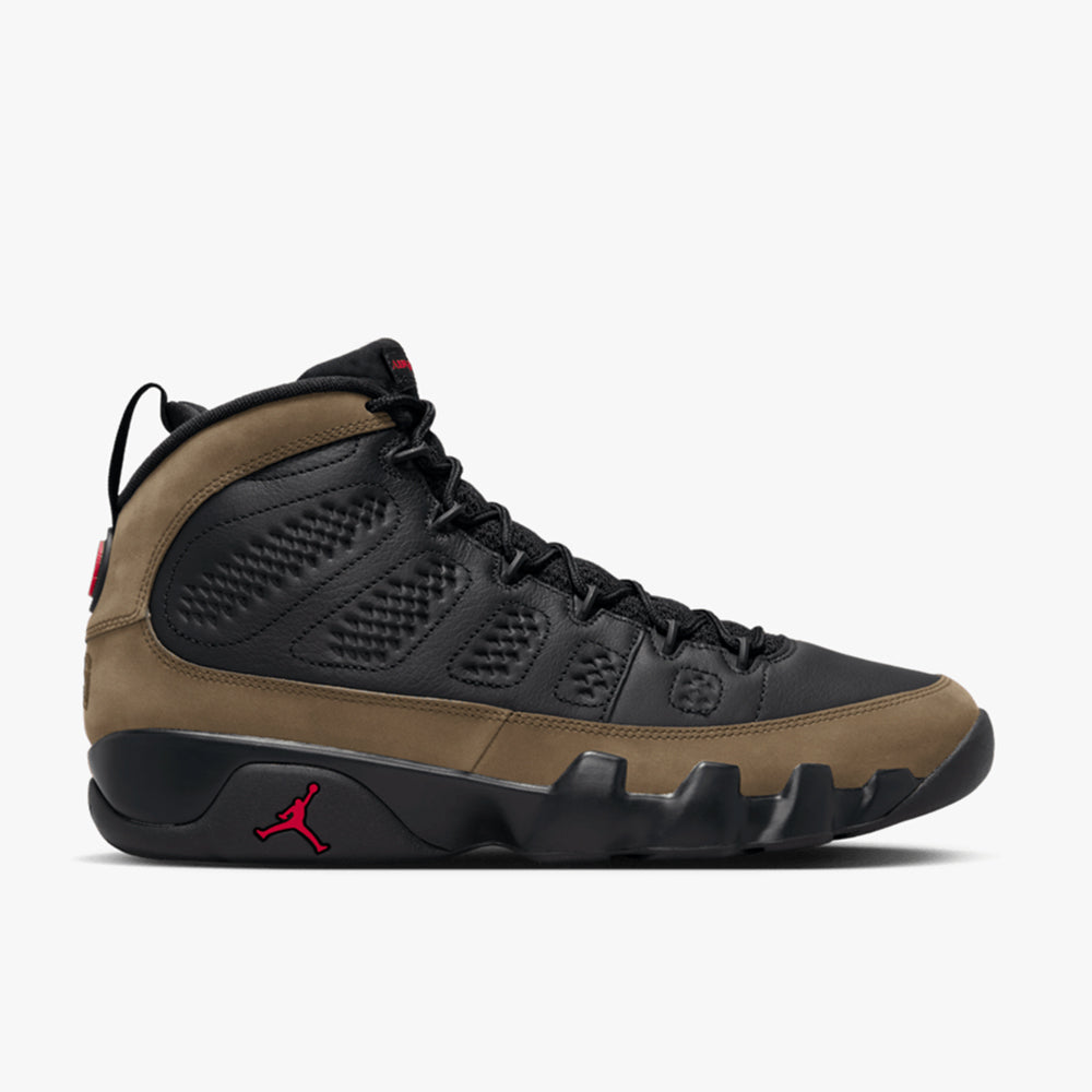 Jordan 9 Retro Black / True Red - Light Olive